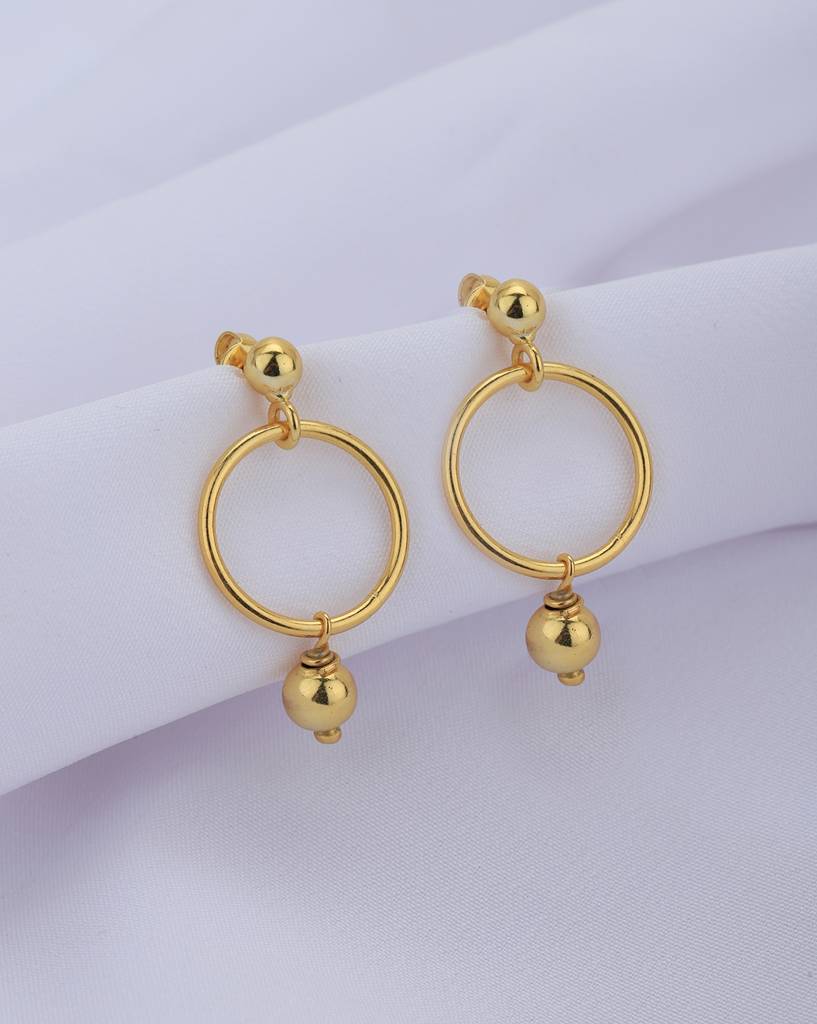 Carlton London 18Kt Gold-Plated Circular Drop Earrings : FJE4945