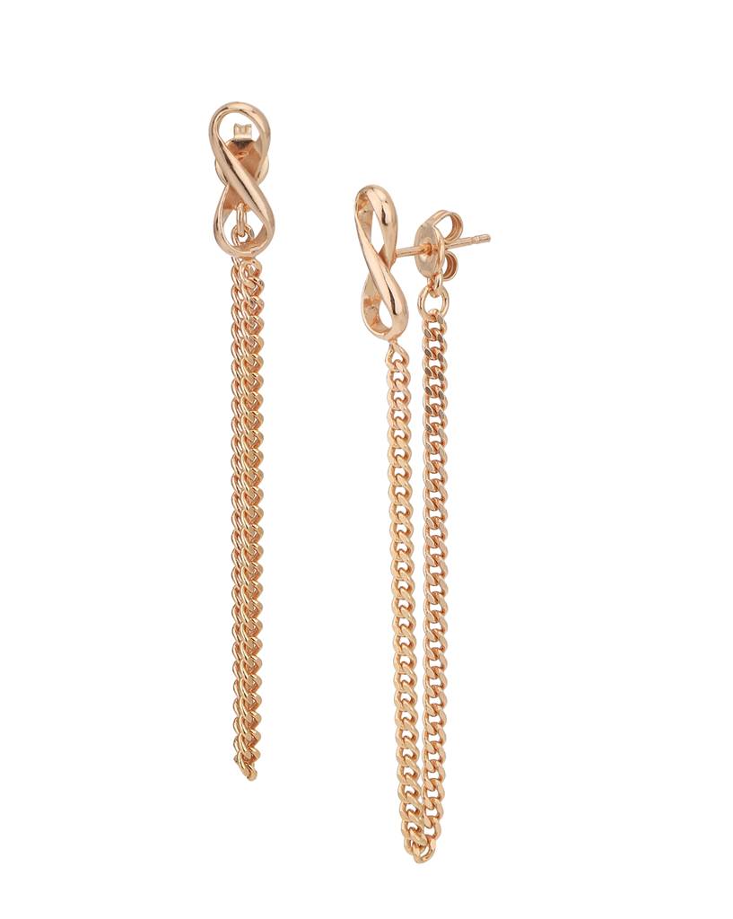 Carlton London 18Kt Rose Gold-Plated Contemporary Drop Earrings : FJE4949
