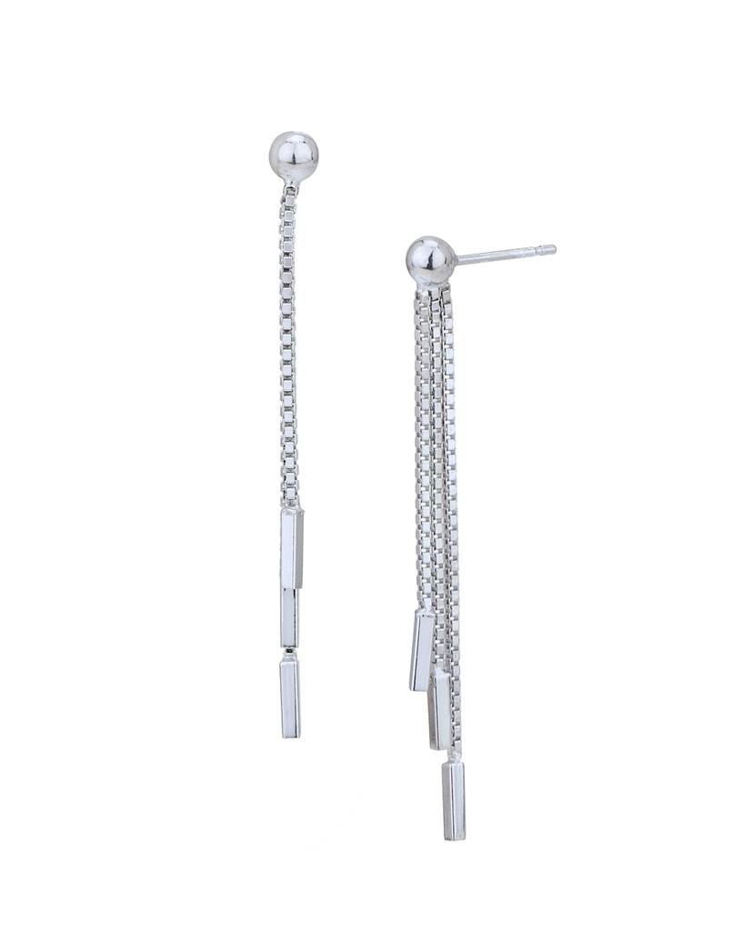Carlton London Rhodium-Plated Contemporary Drop Earrings : FJE4951