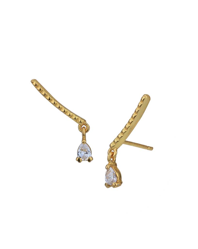Carlton London 18Kt Gold Plated Cubic Zirconia Studded Climber Ear-Cuff Earring : FJE4964