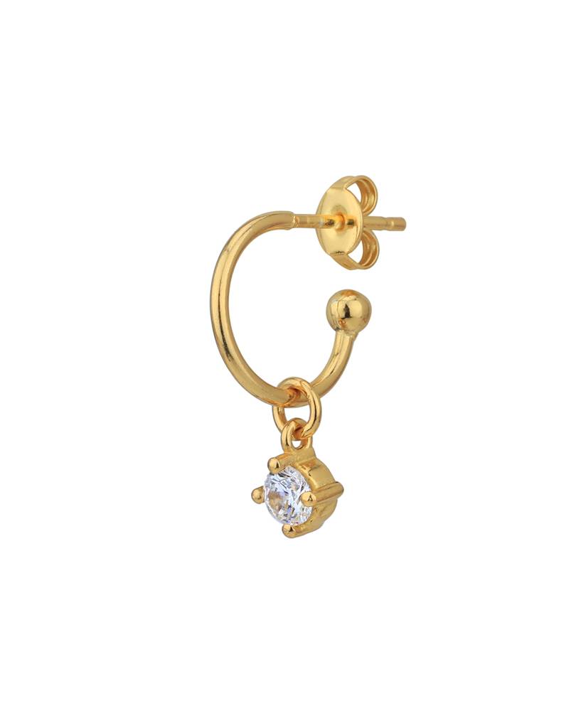 Carlton London 18Kt Gold-Plated Cubic Zirconia Circular Half Hoop Earrings : FJE4966