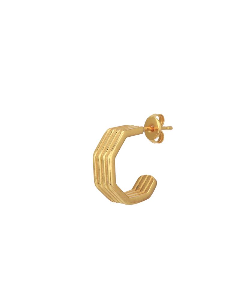 Carlton London 18Kt Gold-Plated Contemporary Half Hoop Earrings : FJE4975