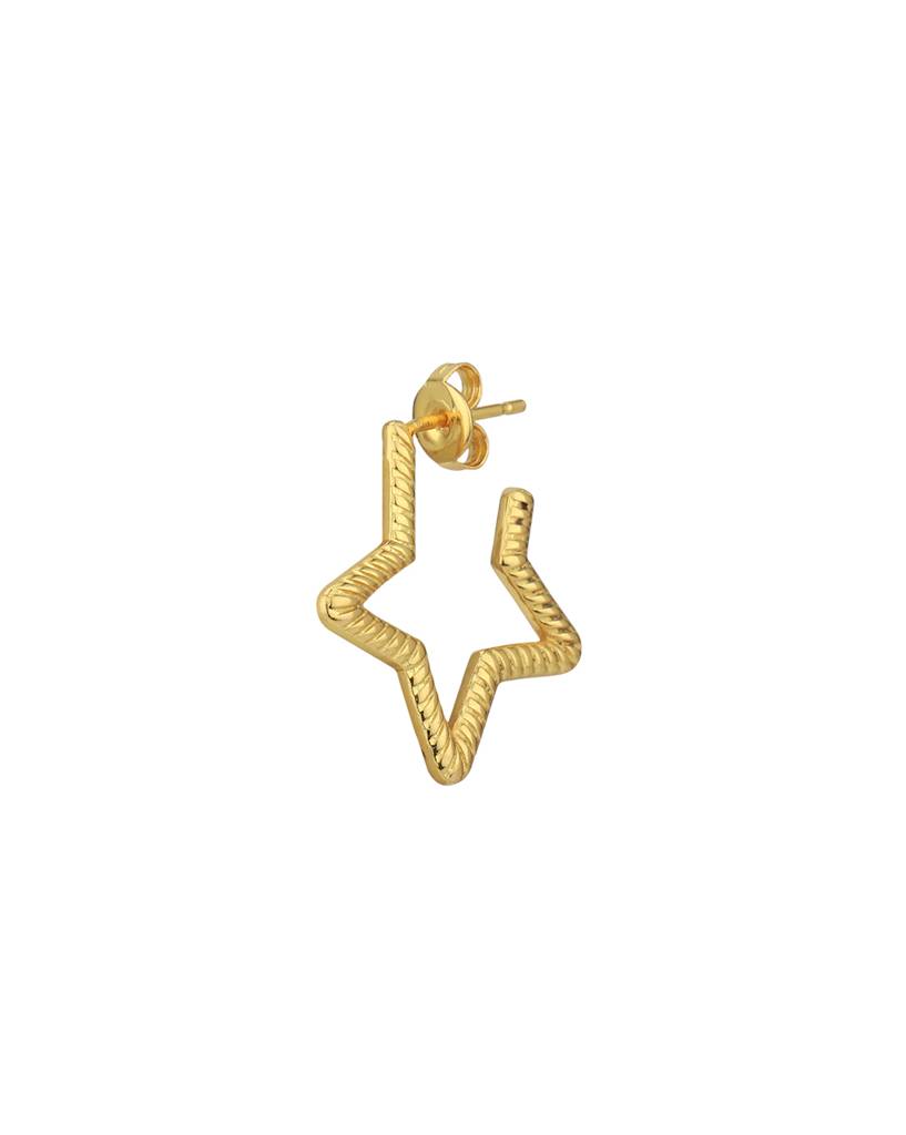 Carlton London 18Kt Gold Plated Star Shaped Half Hoop Earring : FJE4976