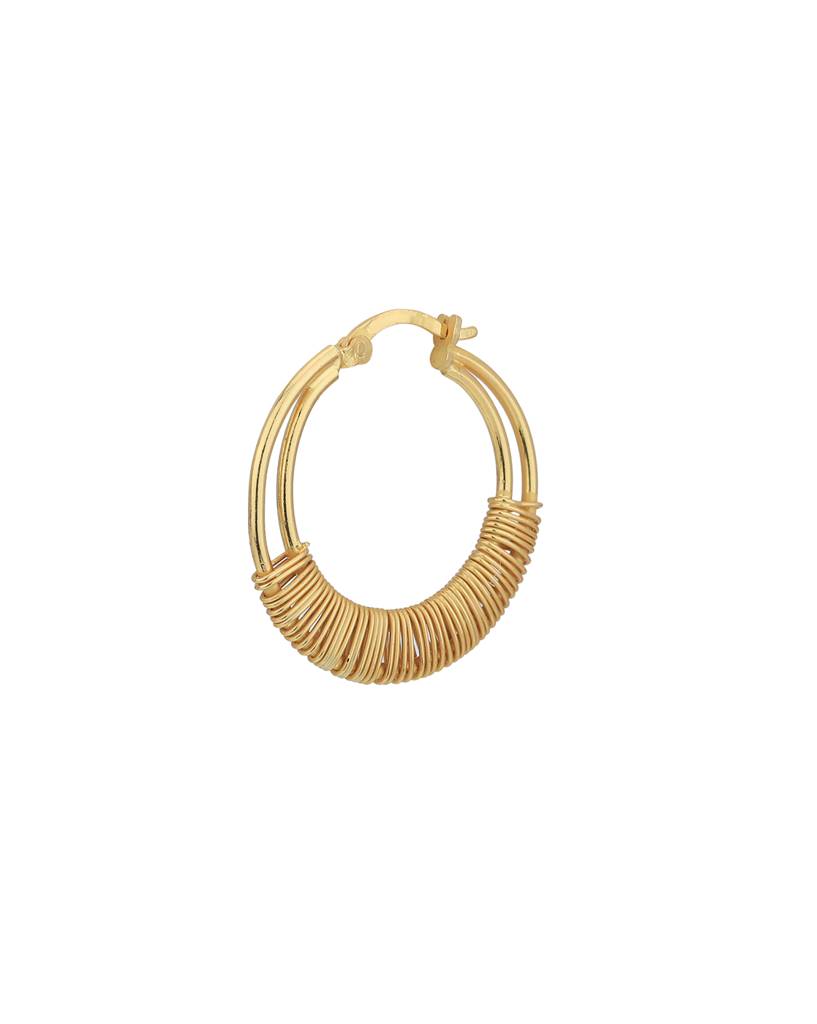 Carlton London 18Kt Gold-Plated Circular Fancy Hoop Earrings : FJE4979