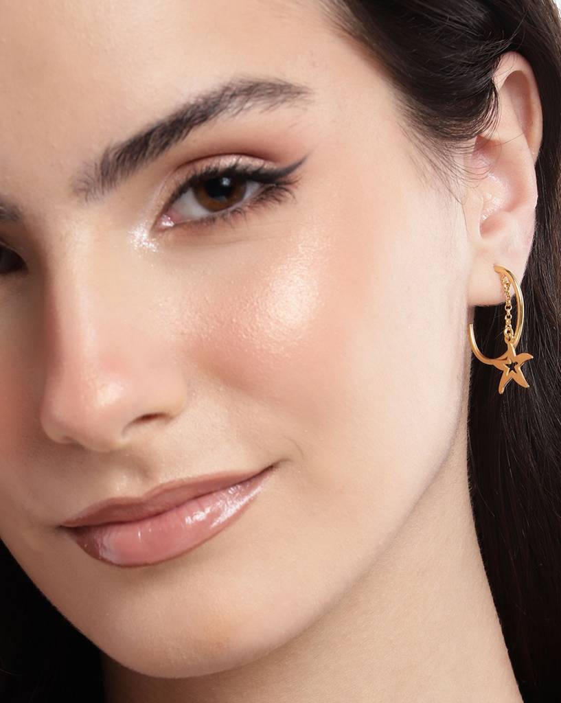 Carlton London 18Kt Gold Plated Dangling Star Drop Earring : FJE4985