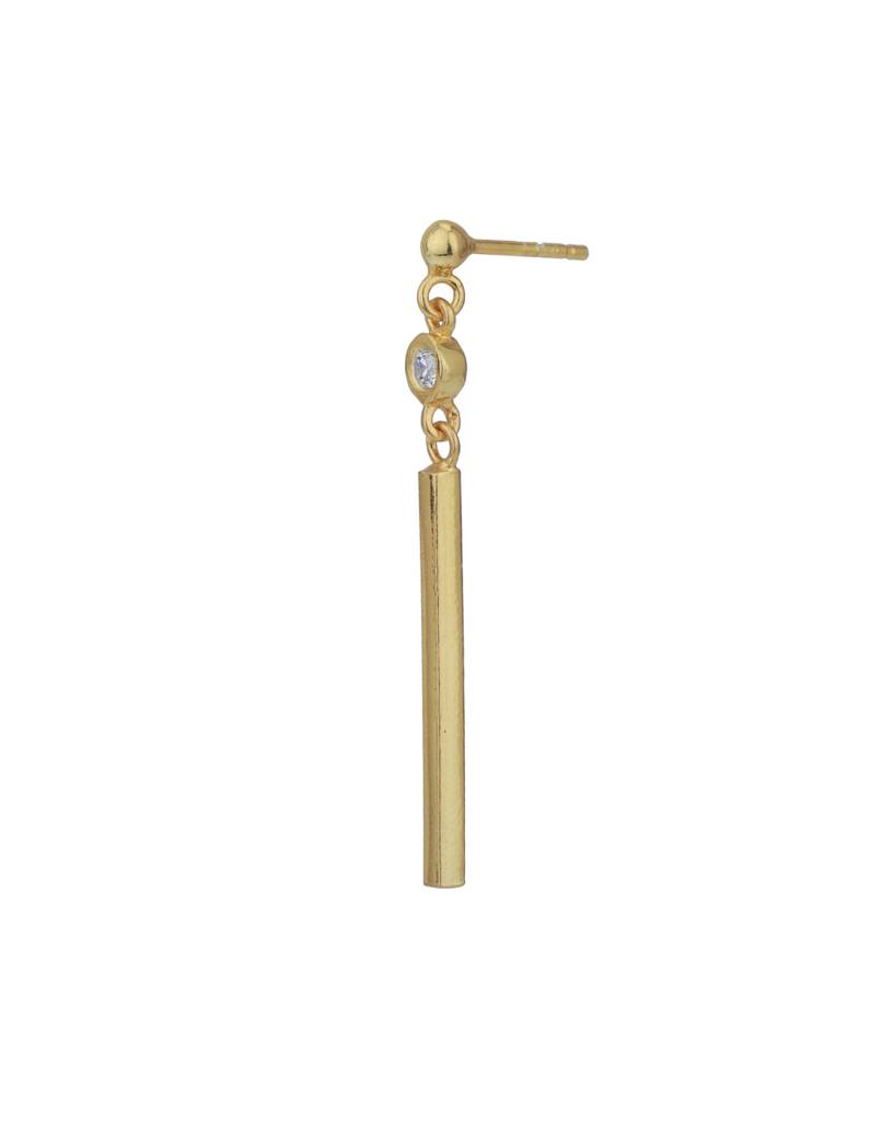 Carlton London 18Kt Gold-Plated Cubic Zirconica Studded Contemporary Drop Earrings : FJE4986