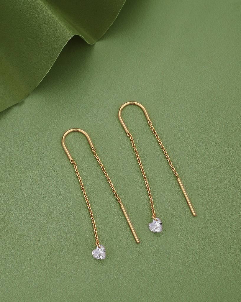 Carlton London 18Kt Gold--Plated Cubic Zirconica Contemporary Drop Earrings : FJE4989