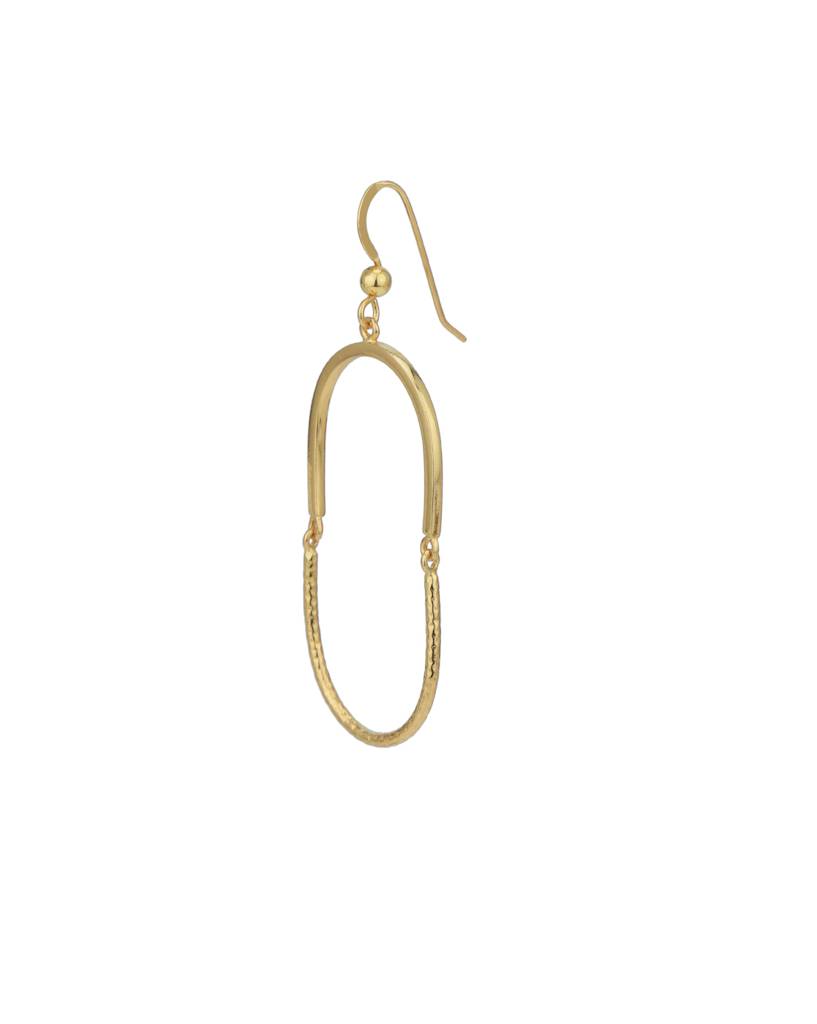 Carlton London 18Kt Gold-Plated Oval Drop Earrings : FJE4991