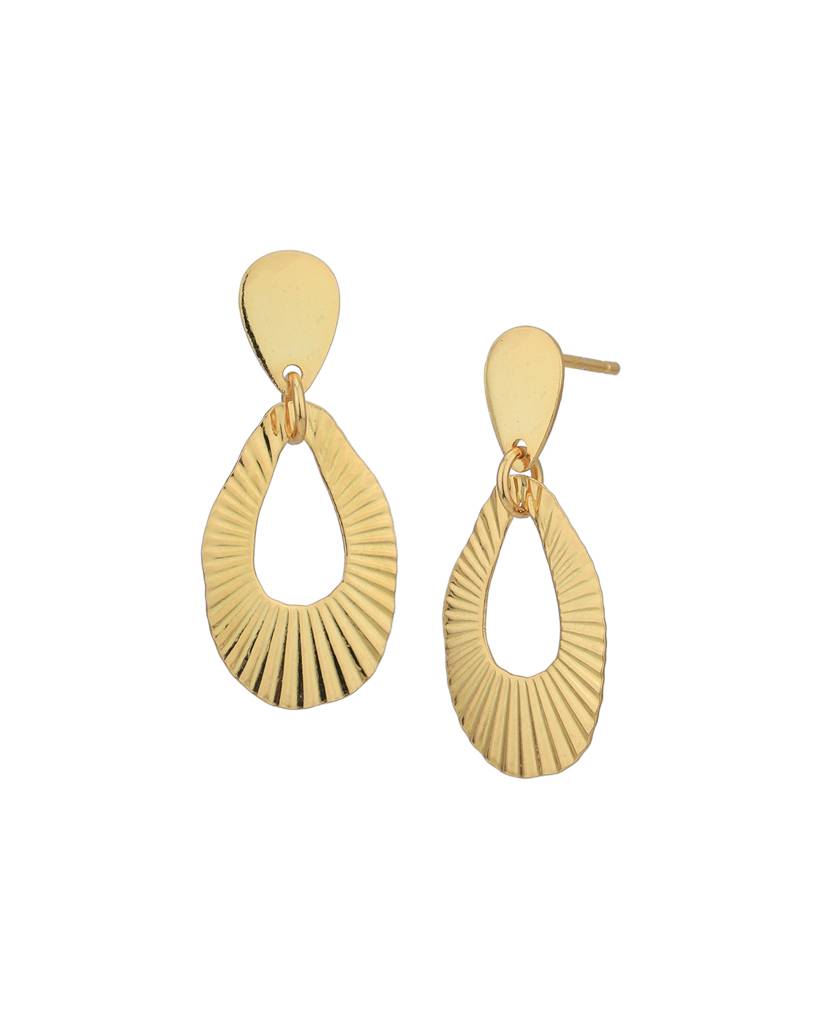 Carlton London 18Kt Gold-Plated Teardrop Shaped Drop Earrings : FJE4995