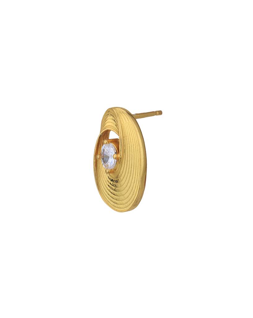 Carlton London 18Kt Gold-Plated Cubic Zirconia Studded Contemporary Studs : FJE4998