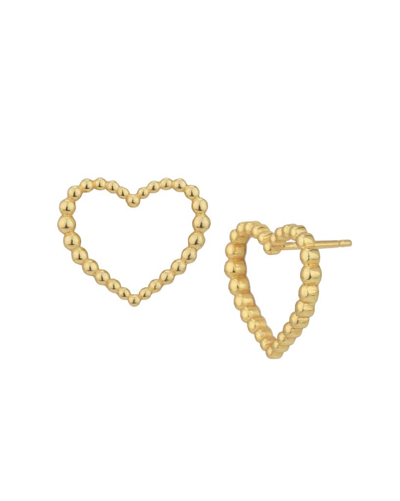 Carlton London 18Kt Gold-Plated Heart Shaped Studs : FJE4999