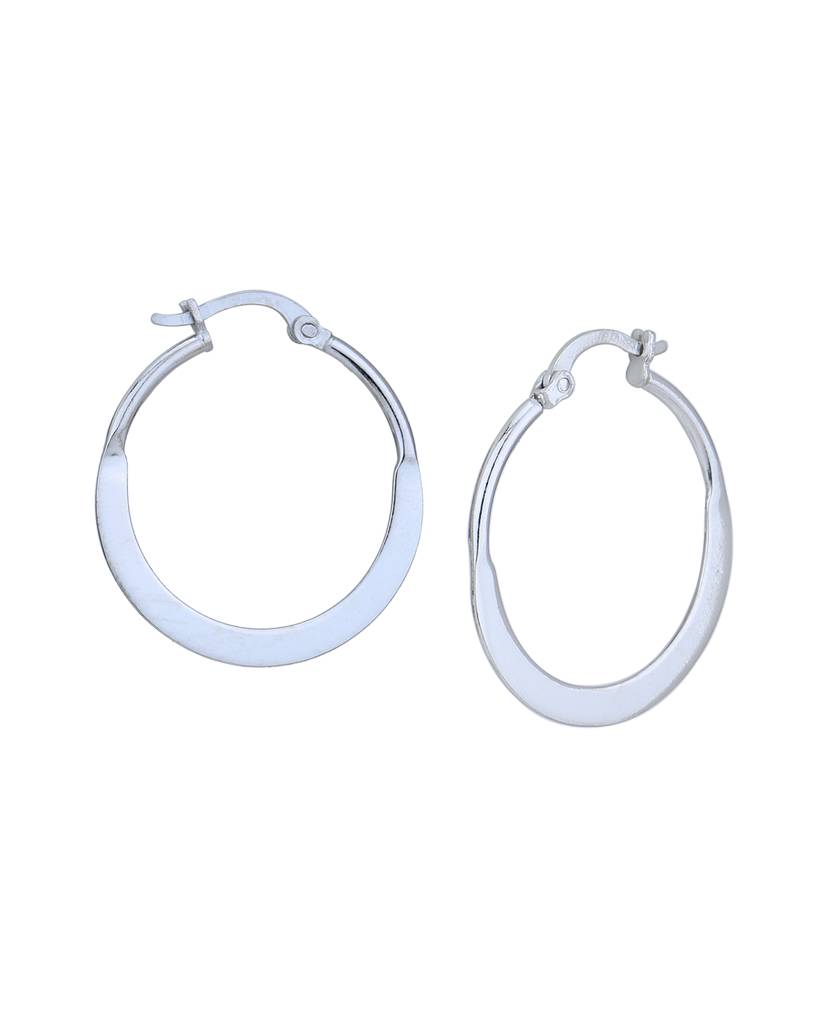 Carlton London Rhodium-Plated Circular Hoop Earrings : FJE5029