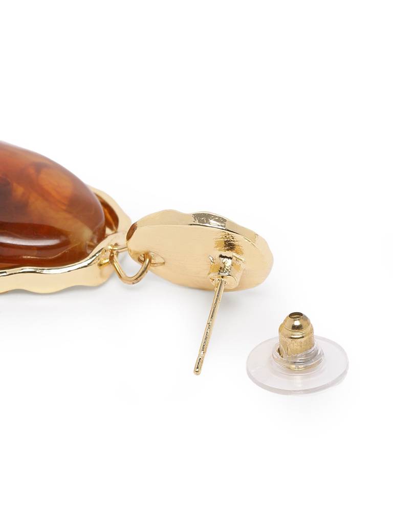 Gold Plated Glass Bead Contemporary Drop Earring : FJE5387