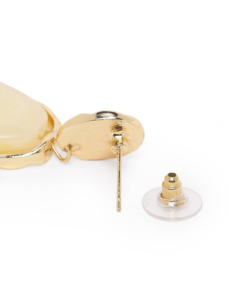 Gold Plated Glass Bead Contemporary Drop Earring : FJE5389