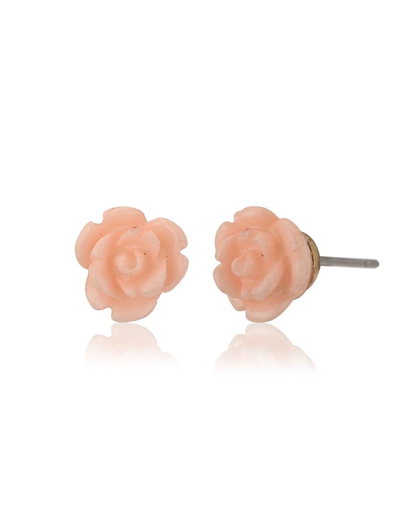 Set Of 10 Gold-Toned & Pink Contemporary Studs Earrings : FJES3894