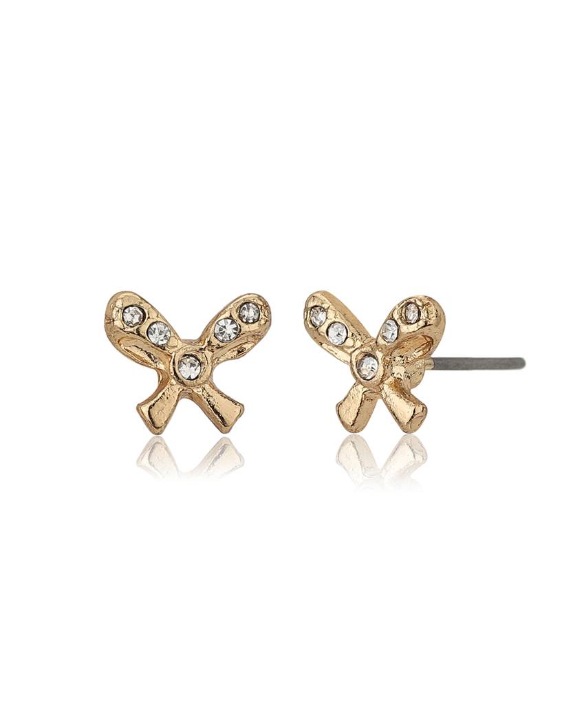 Set Of 10 Gold-Toned & Pink Contemporary Studs Earrings : FJES3894