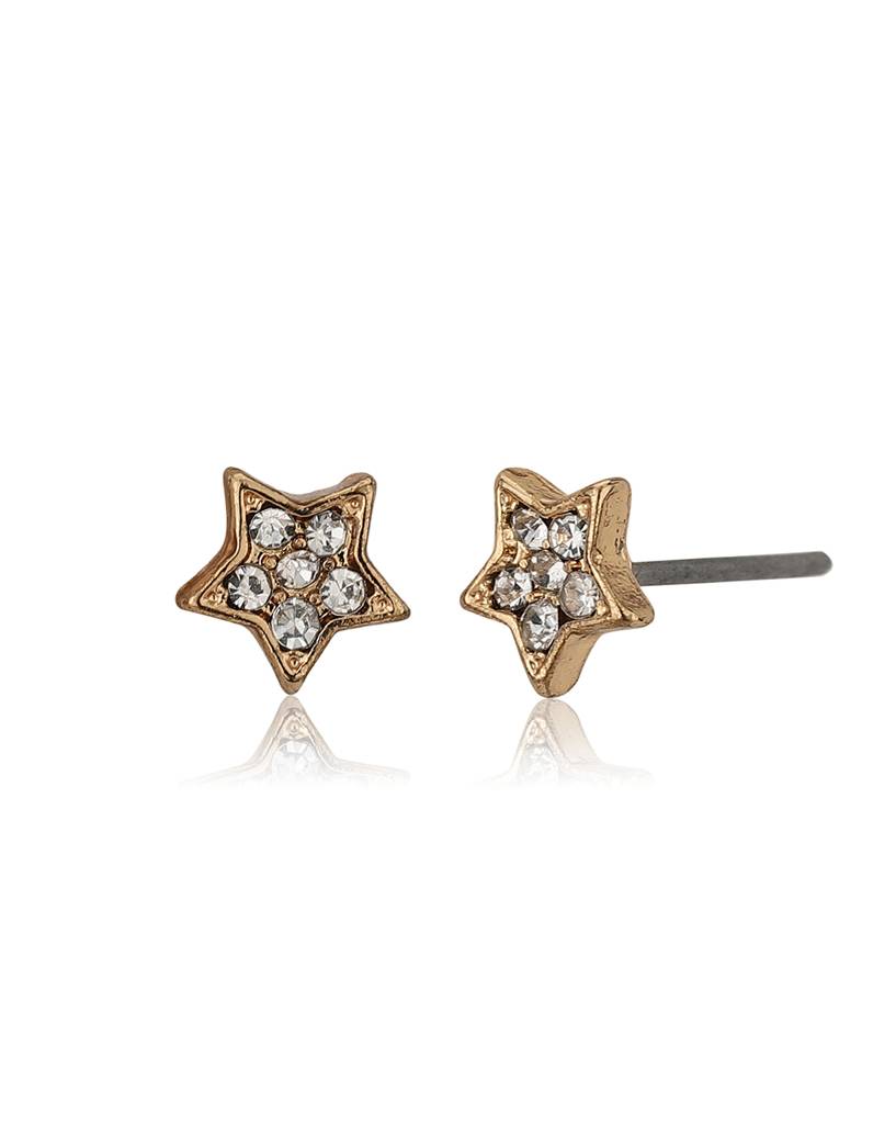 Set Of 10 Gold-Toned & Pink Contemporary Studs Earrings : FJES3894