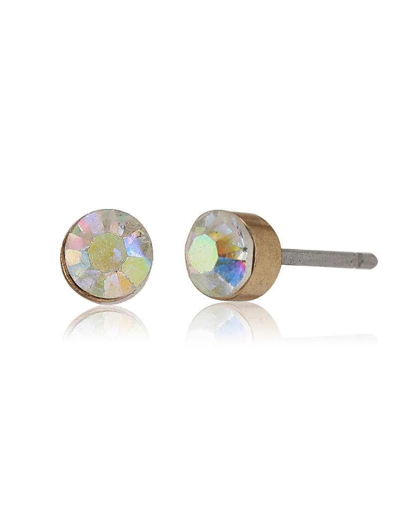 Set Of 10 Gold-Toned & Pink Contemporary Studs Earrings : FJES3894