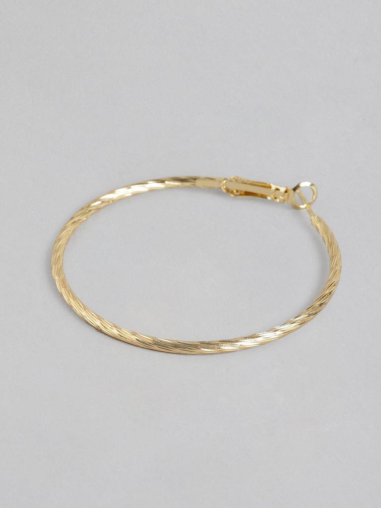 Pack Of 3 Gold-Plated Circular Hoop Earrings : FJES4517