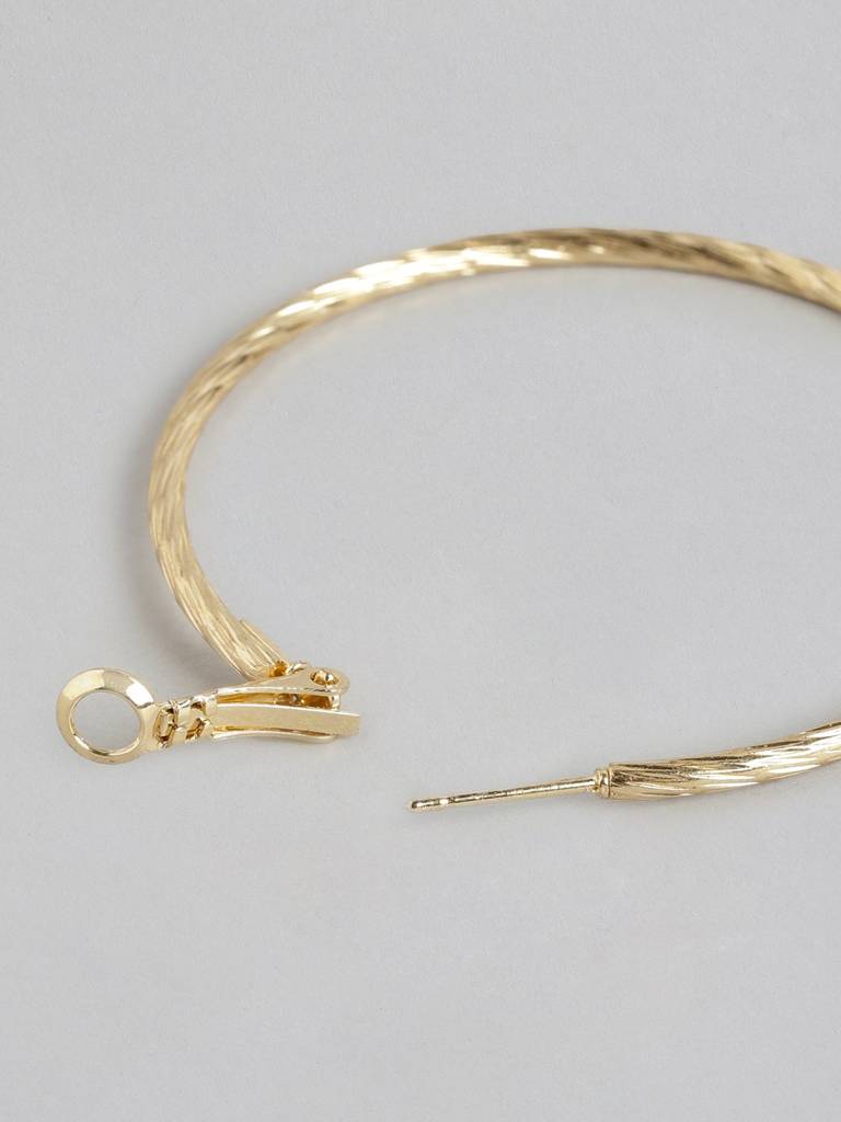 Pack Of 3 Gold-Plated Circular Hoop Earrings : FJES4517