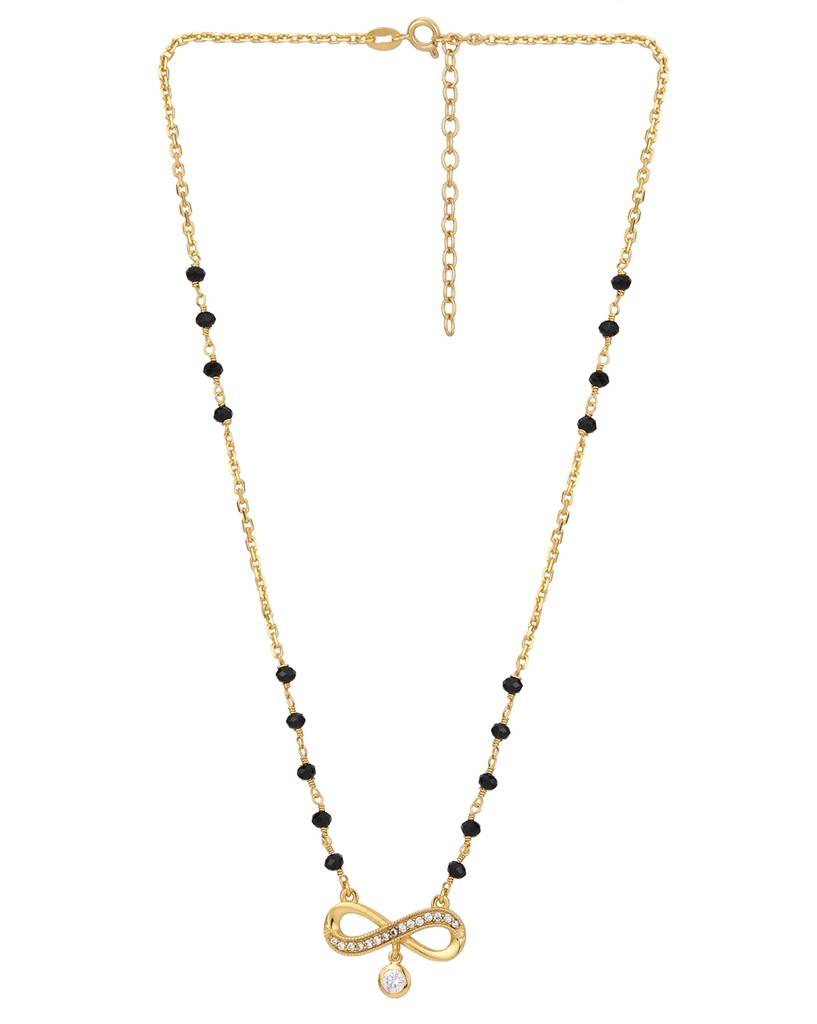 Gold-Plated Cz-Studded Mangalsutra : FJM4282