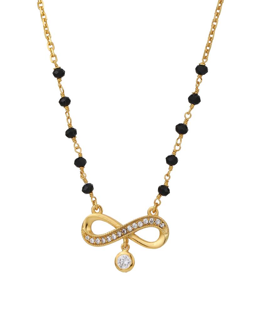 Gold-Plated Cz-Studded Mangalsutra : FJM4282