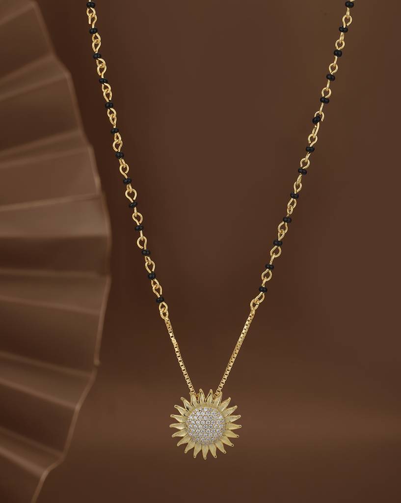 Carlton London Gold-Plated, Cz-Studded Mangalsutra : FJM4288