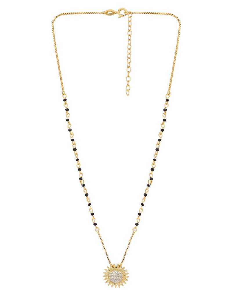 Carlton London Gold-Plated, Cz-Studded Mangalsutra : FJM4288