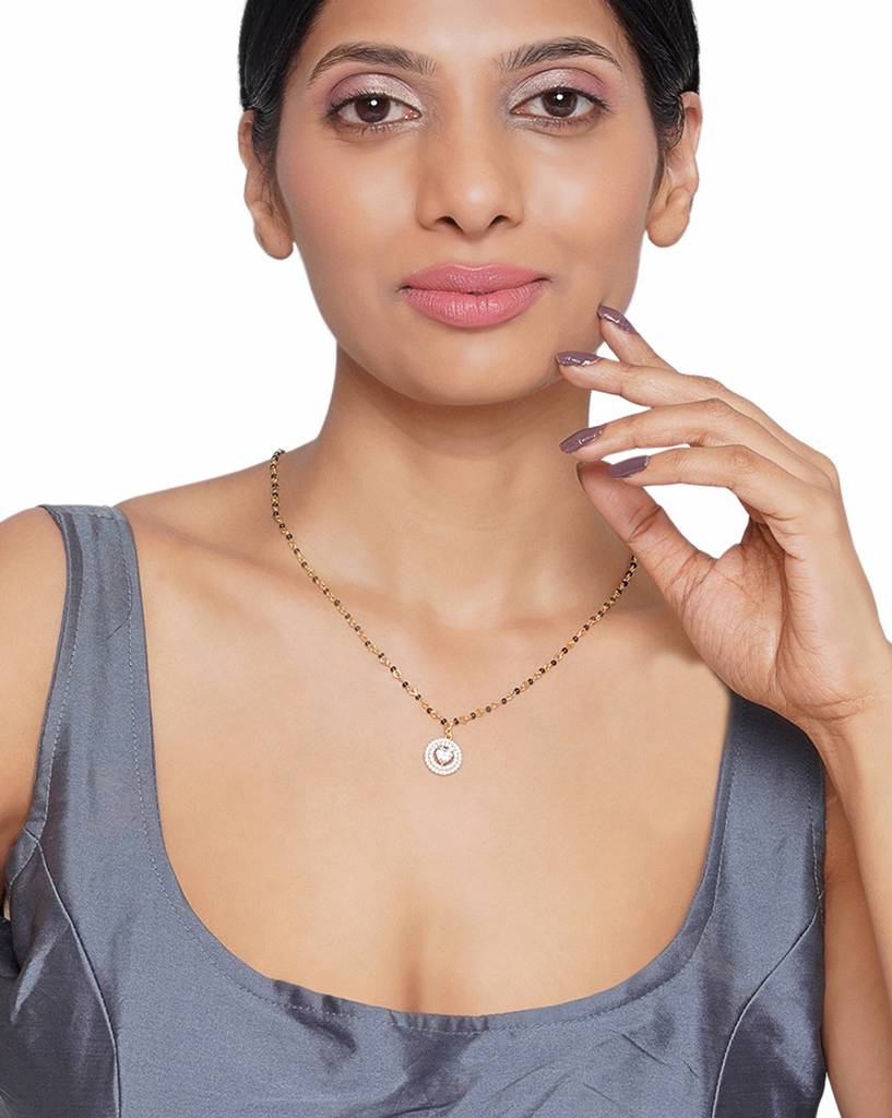 Carlton London, Gold-Plated Cz-Studded Mangalsutra : FJM4289