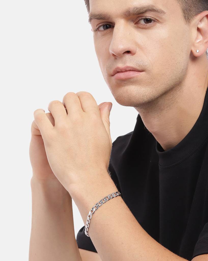 Men Rhodium-Plated Link Bracelet : FJMB4816