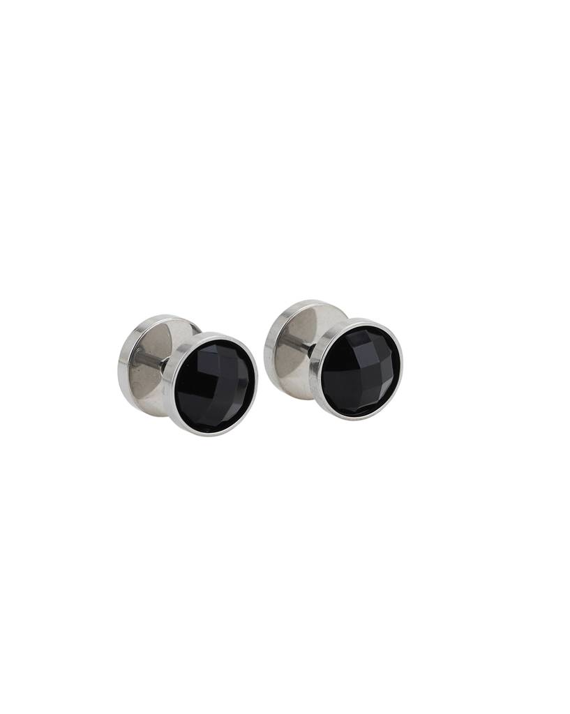 Carlton London Men Silver Plated Stainless Steel Cz Fancy Studs : FJME4849