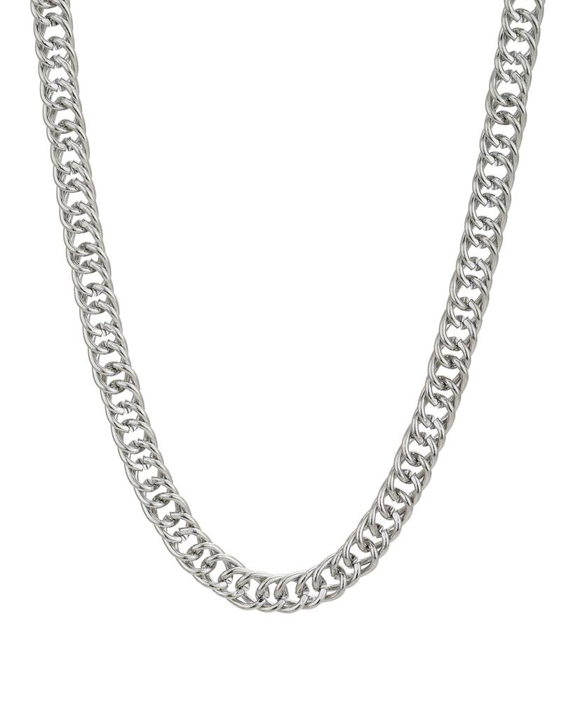 Carlton London Men Set Of 4 Silver Plated Stainless Steel Cz Pendants With Chains : FJMN4861