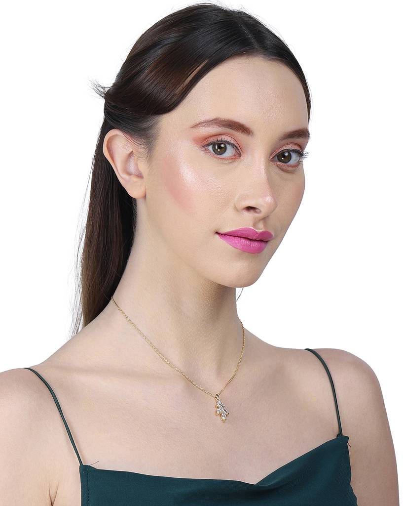 Gold Plated Minimal Necklace For Women : FJN3118