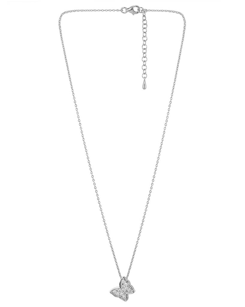 Silver-Toned Brass Rhodium-Plated Handcrafted Necklace : FJN3227