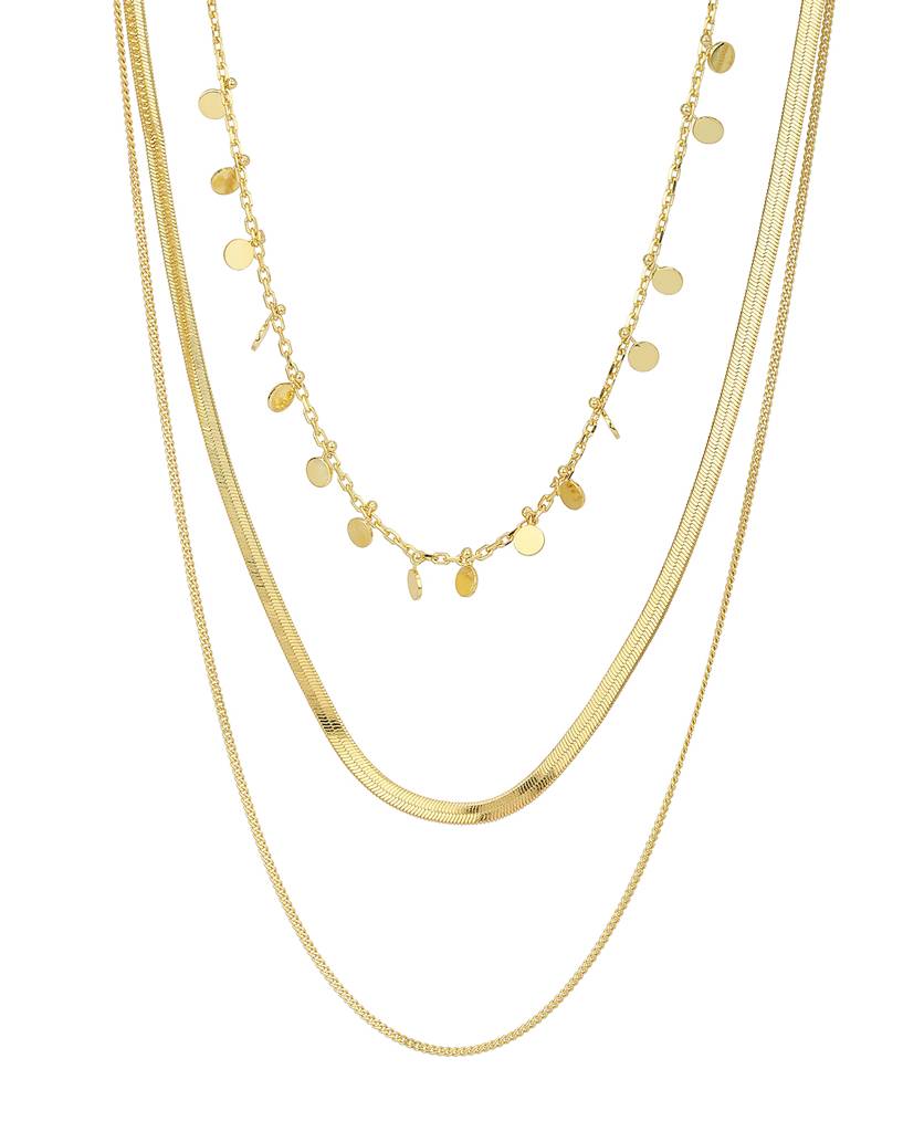 Carlton London Gold-Toned Brass Gold-Plated Layered Necklace : FJN3266