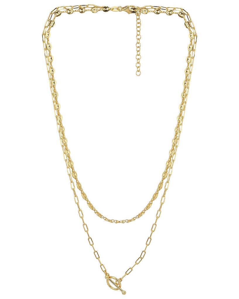 Carlton London, Gold-Plated Brass Layered Necklace : FJN3267