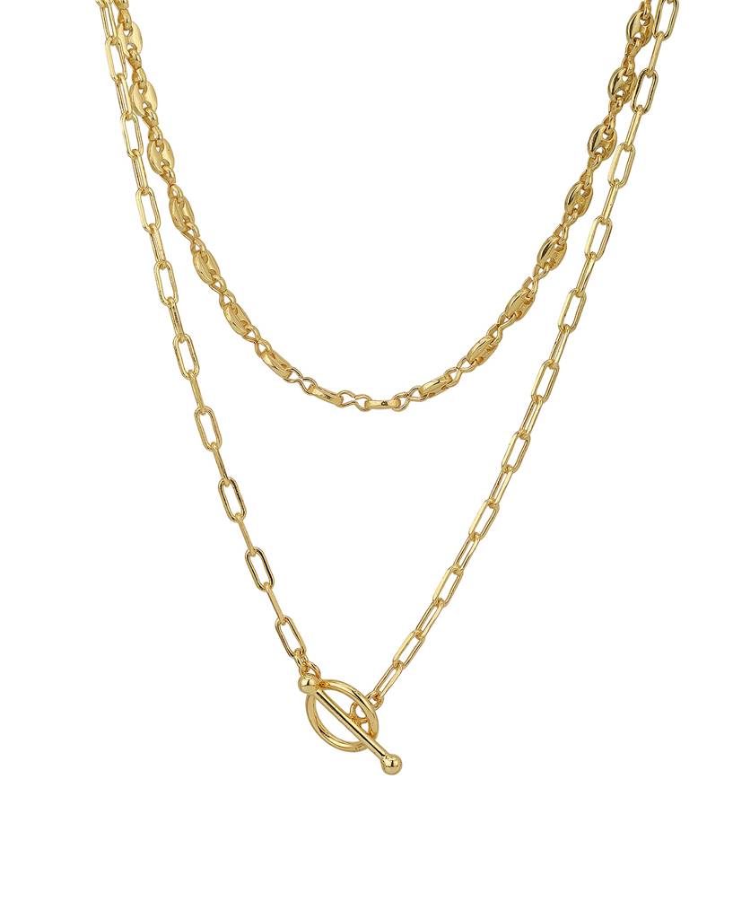 Carlton London, Gold-Plated Brass Layered Necklace : FJN3267
