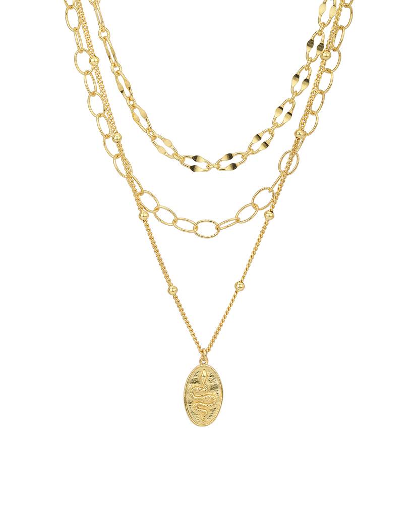 Carlton London Gold--Plated Brass Layered Necklace : FJN3274