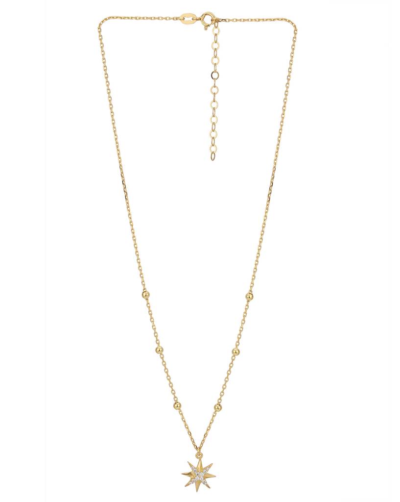 Gold-Toned Brass Gold-Plated Necklace : FJN3627