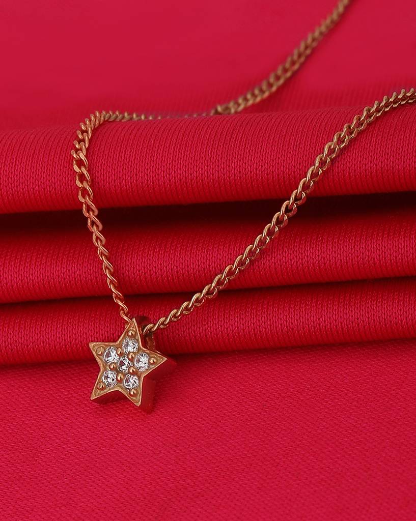 Carlton London Rose Gold-Plated Brass Necklace : FJN3764