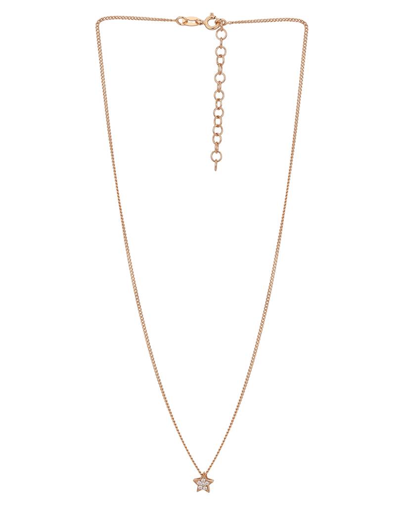 Carlton London Rose Gold-Plated Brass Necklace : FJN3764
