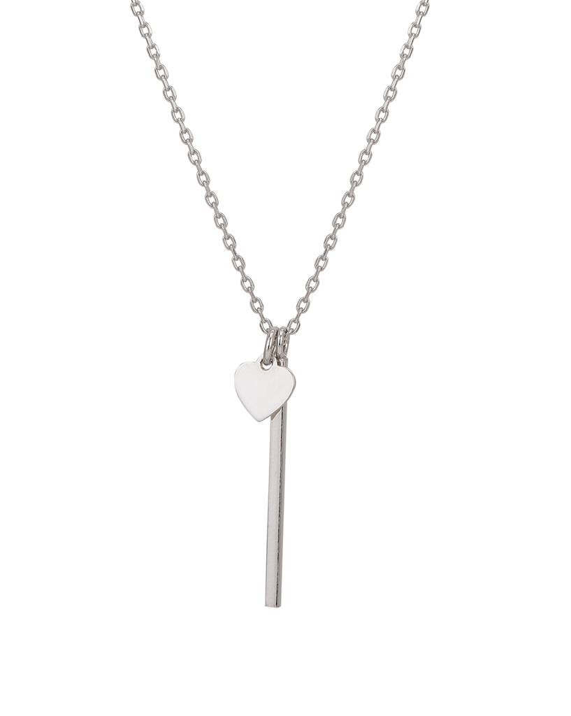 Carlton London Silver-Toned Brass Rhodium-Plated Necklace : FJN3765