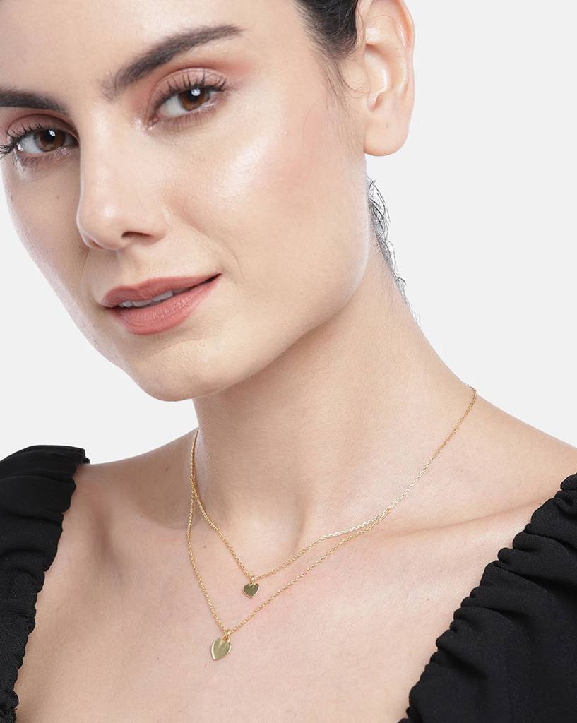 Carlton London Gold-Plated Brass Layered Necklace : FJN3766