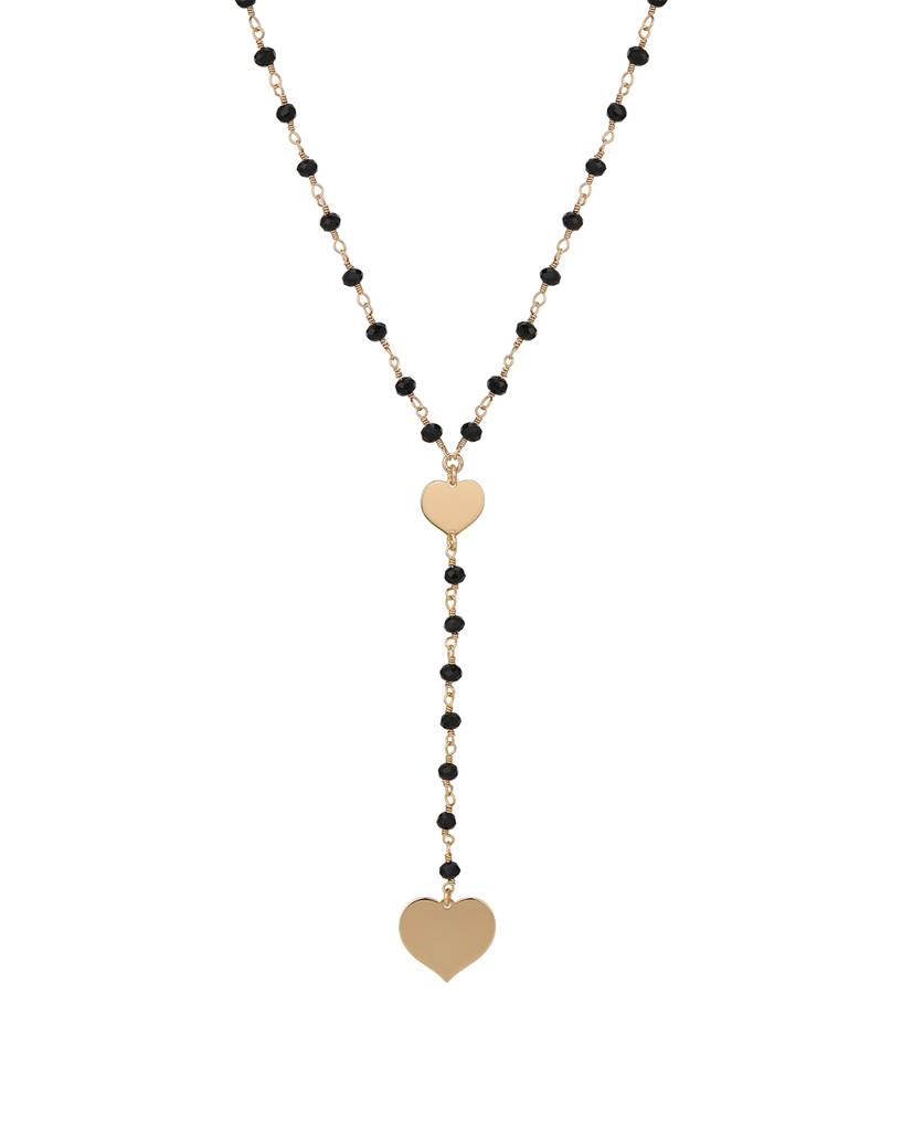 Carlton London Rose Gold-Plated & Black Brass Necklace : FJN3834