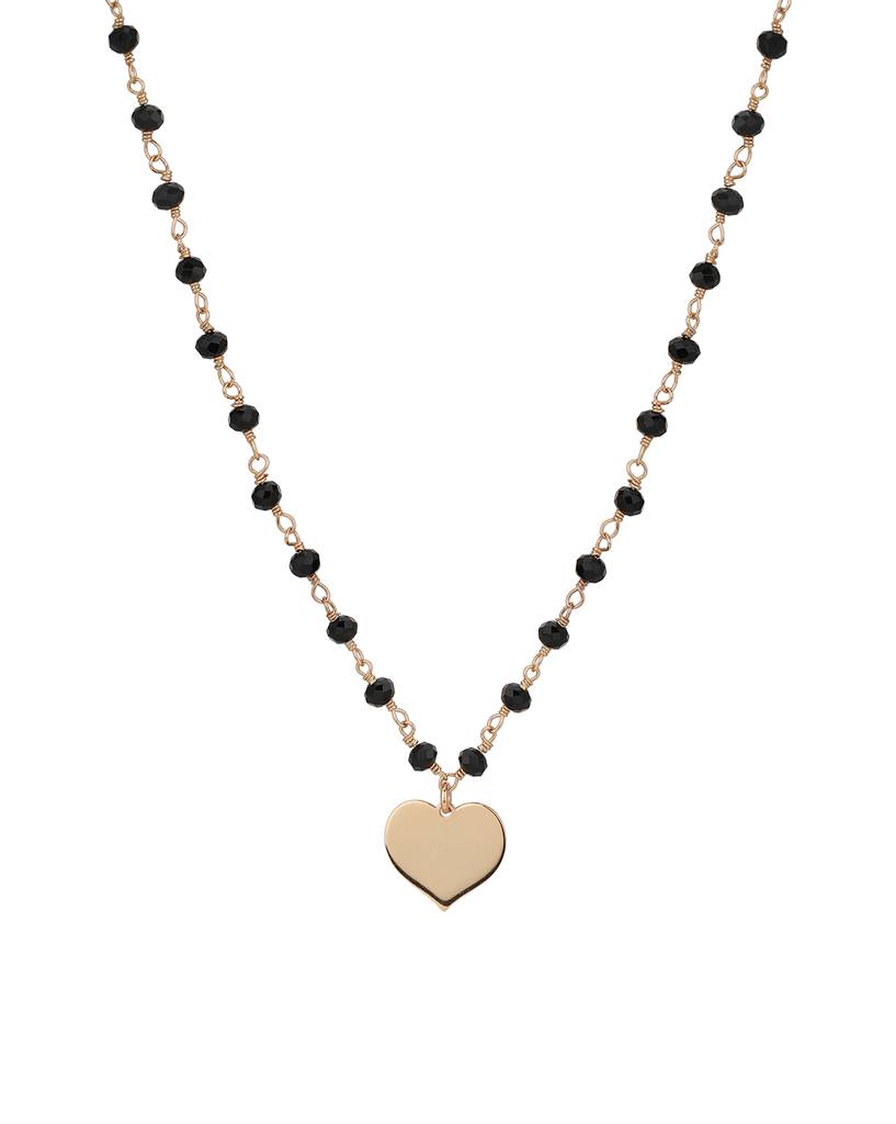 Carlton London Rose Gold & Black Brass Rose Gold-Plated Necklace : FJN3838