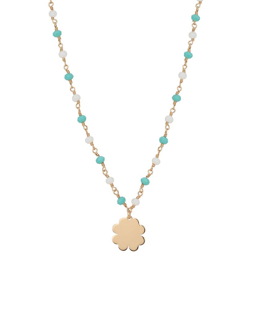 Carlton London Rose Gold-Plated & Green Brass Necklace : FJN3839