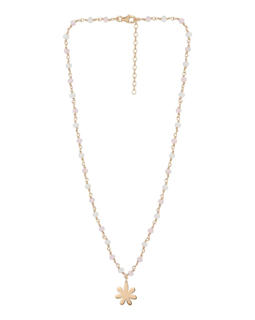 Carlton London Rose Gold-Plated & Pink Brass Necklace : FJN3840