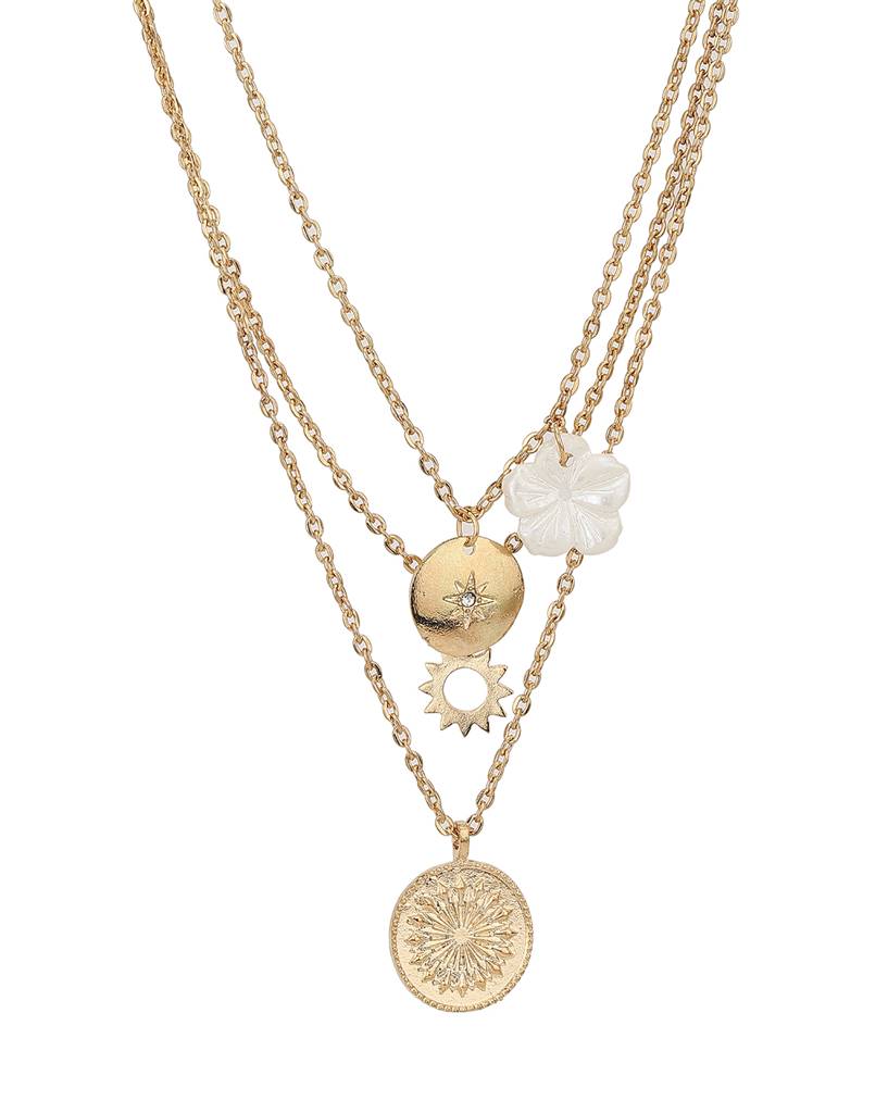 Carlton London Set Of 2 Gold-Plated Layered Necklace : FJN3858