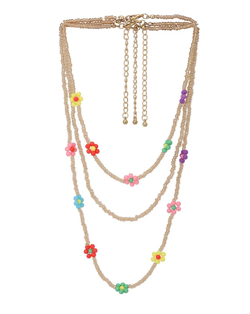 Carlton London Set Of 3 Rose Gold Plated Handcrafted Necklace : FJN3869