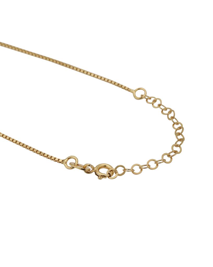 Carlton London Gold Plated Stone-Studded Contemporary Pendant With Chain : FJN4017